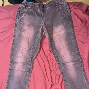 burgundy biker jogger pants